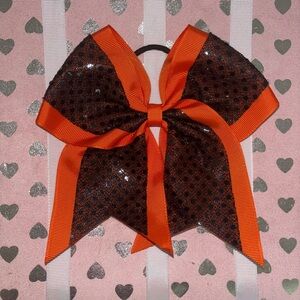 Orange and Black Polka Dot Hair Bow